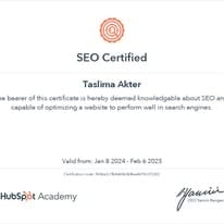 HubSpot Certificate